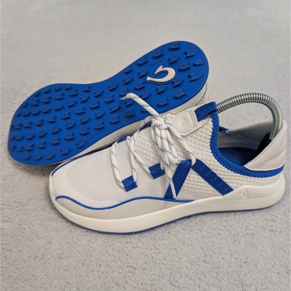 Olukai Kawela Women's 7 Breathable Golf Shoes 20485-WBXB White And Blue